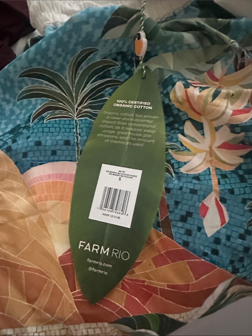 Farm Rio multicolor Rio Mosaic drawstring pockets short - Picture 6 of 6